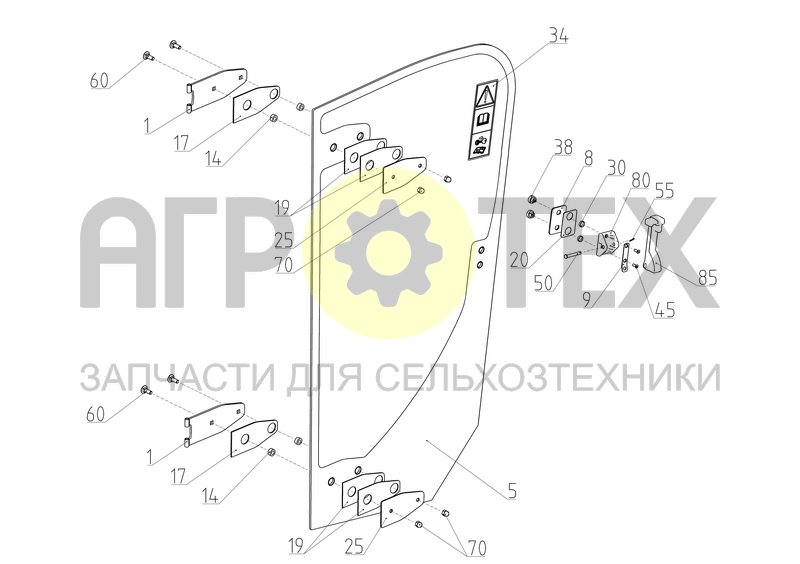 Дверь правая (МРУ-1.03.050) (№5 на схеме)